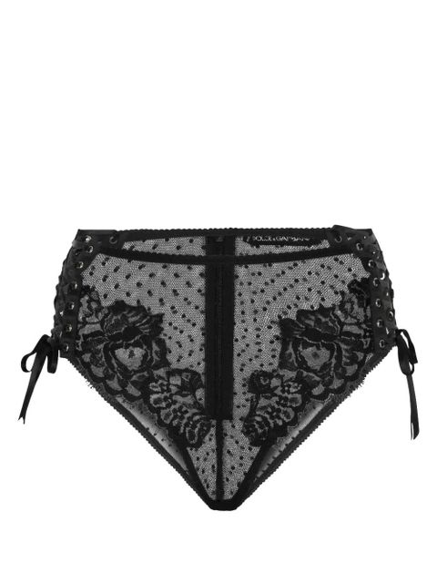 Dolce & Gabbana lace-detailing sheer briefs - Black - zdjęcie produktu nr 1