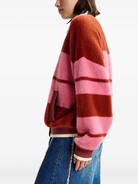 Essentiel Antwerp striped zip-up cardigan - Pink