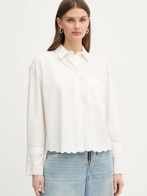 Weekend Max Mara koszula bawełniana NEUTRO damska kolor beżowy relaxed z kołnierzykiem klasycznym 2615111021600 - zdjęcie produktu nr 1