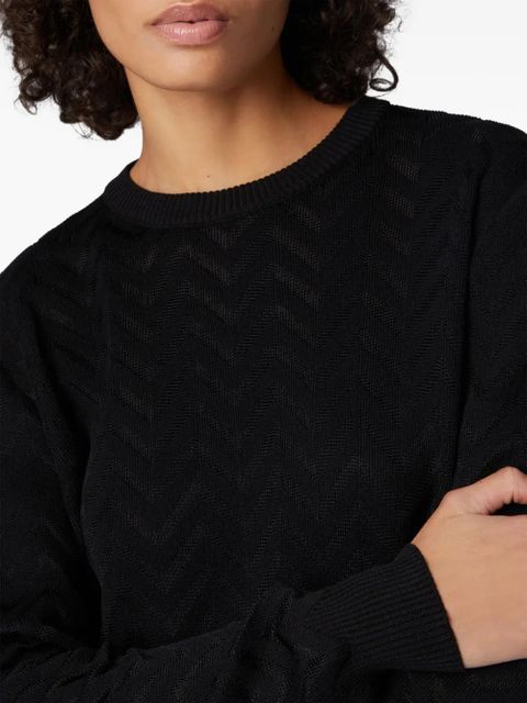 Missoni chevron-motif crewneck sweater - Black