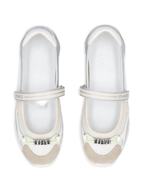 PINKO toutch-strap logo-detail sneakers - Neutrals