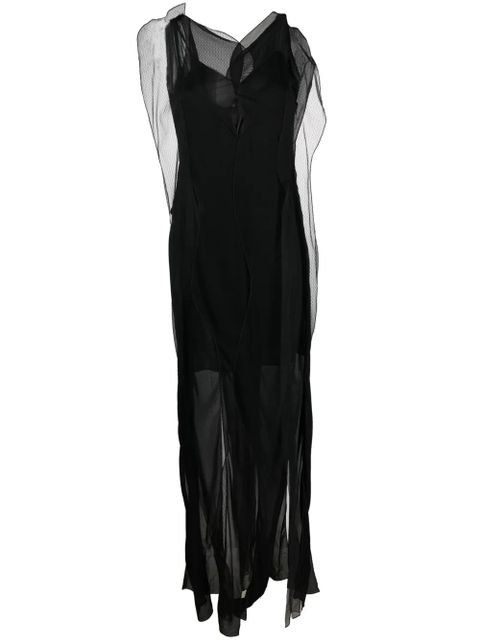 Victoria Beckham semi-sheer sleeveless maxi dress - Black - zdjęcie produktu nr 1