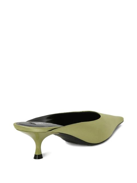 Victoria Beckham 45mm Sloan pointed-toe satin mules - Green - zdjęcie produktu nr 2