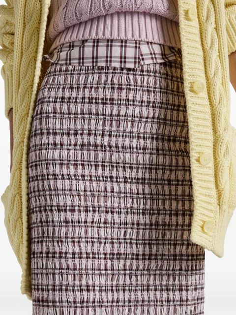 Prada checked cotton midi skirt - Pink