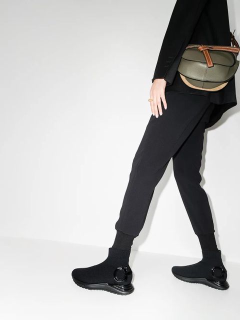 Ferragamo sock-style slip-on sneakers - Black