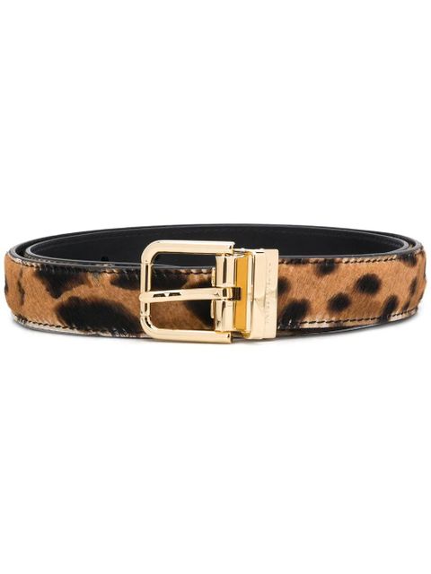 Dolce & Gabbana adjustable leopard print belt - Brown - zdjęcie produktu nr 1