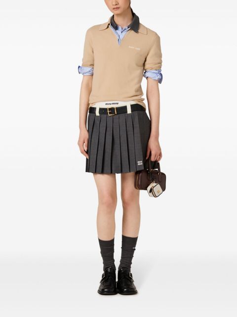 Miu Miu cashmere polo top - Neutrals - zdjęcie produktu nr 2