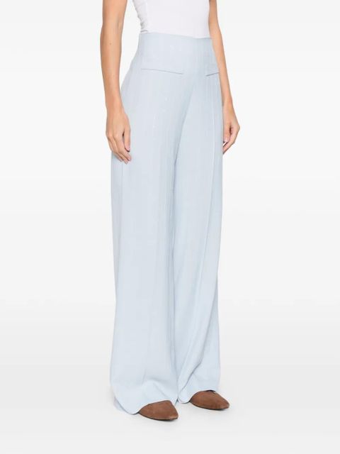 SANDRO sequin-striped trousers - Blue