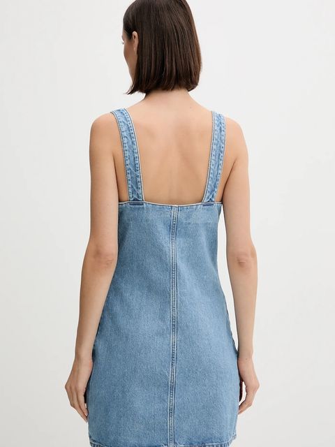 Calvin Klein Jeans sukienka jeansowa kolor niebieski mini prosta LV047C714G