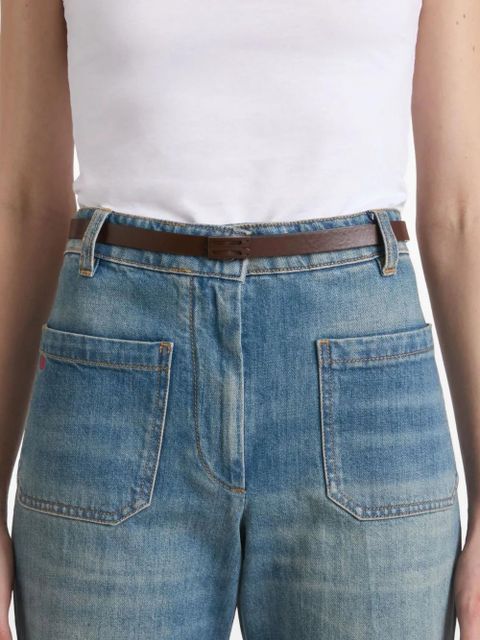 Victoria Beckham logo-buckle leather belt - Brown - zdjęcie produktu nr 2