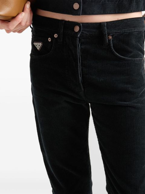 Prada logo-patch tapered jeans - Black