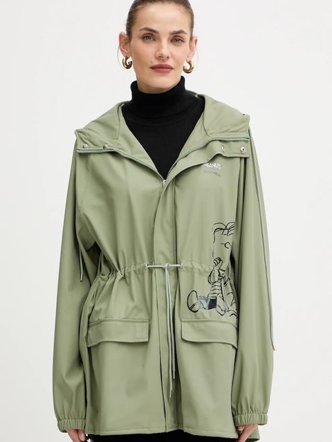 Coccinelle parka przeciwdeszczowa PEANUTS kolor zielony przejściowa E7.T1E.72.01.01 - zdjęcie produktu nr 1