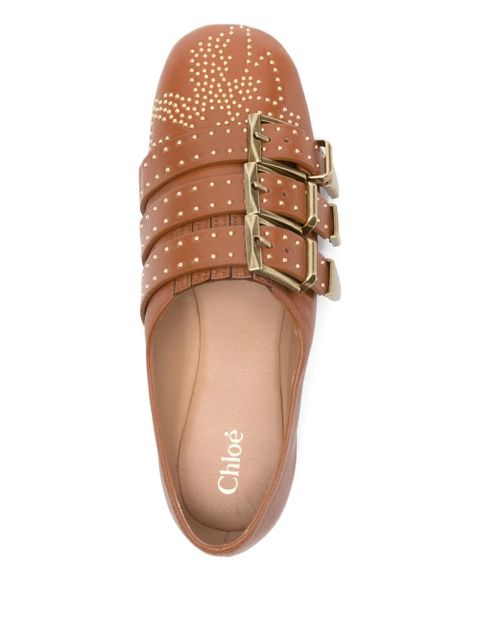 Chloé Susanna buckle studded shoes - Brown
