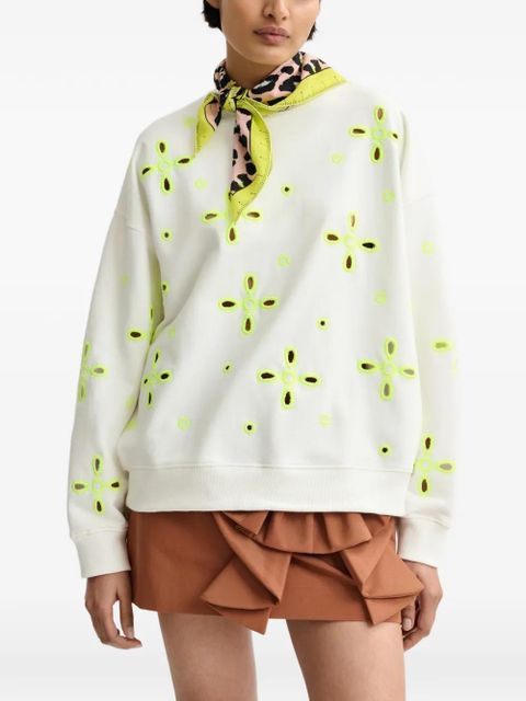 Essentiel Antwerp Jix broderie-anglaise sweatshirt - White