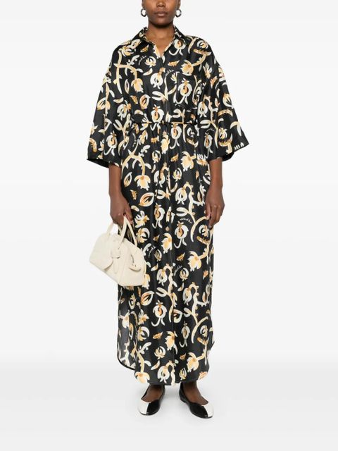 Nanushka floral-print silk maxi dress - Black - zdjęcie produktu nr 2
