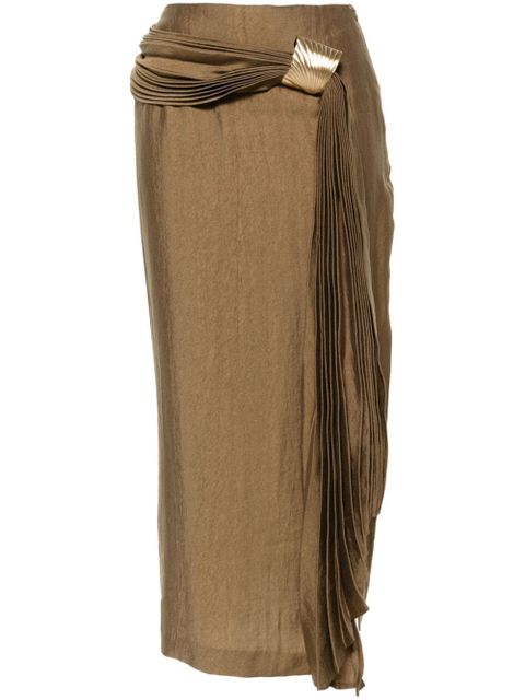 Cult Gaia Caroline draped-detailed skirt - Brown