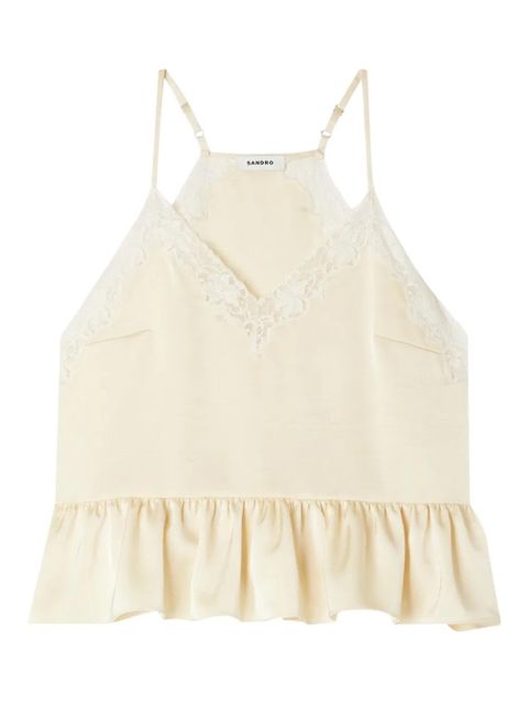SANDRO lace-trim top - Yellow - zdjęcie produktu nr 1