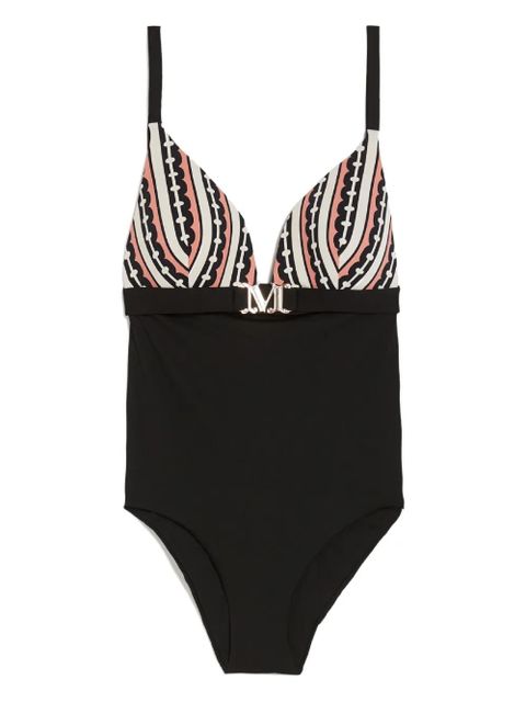 Max Mara Crystal monogram-print swimsuit - Black - zdjęcie produktu nr 1