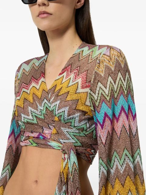 Missoni long-sleeve zigzag top - Brown