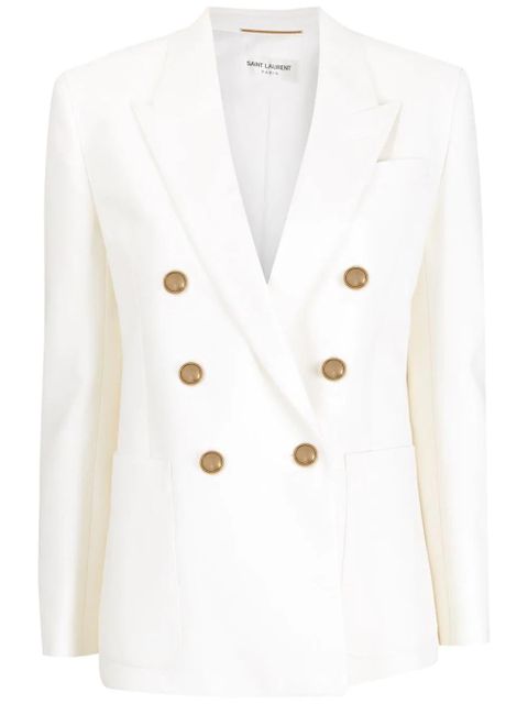 Saint Laurent double-breasted wool blazer - White - zdjęcie produktu nr 1