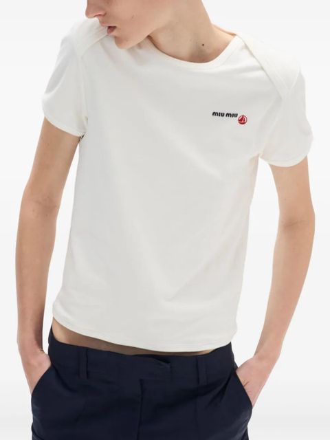 Miu Miu x Petit Bateau embroidered T-shirt - White