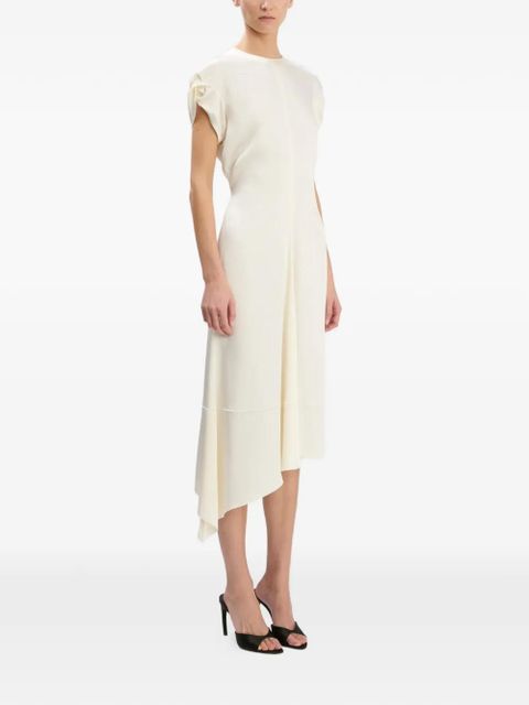 Victoria Beckham Twist Shoulder asymmetric-hem midi dress - White - zdjęcie produktu nr 2