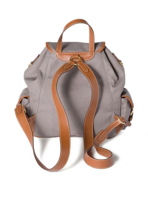 Miu Miu leather-trimmed flap backpack - Grey