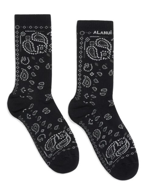 Alanui bandana-intarsia socks - Black - zdjęcie produktu nr 1