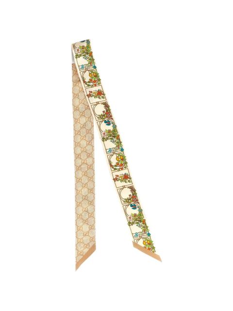 Gucci double-face floral-print scarf - Neutrals - zdjęcie produktu nr 1