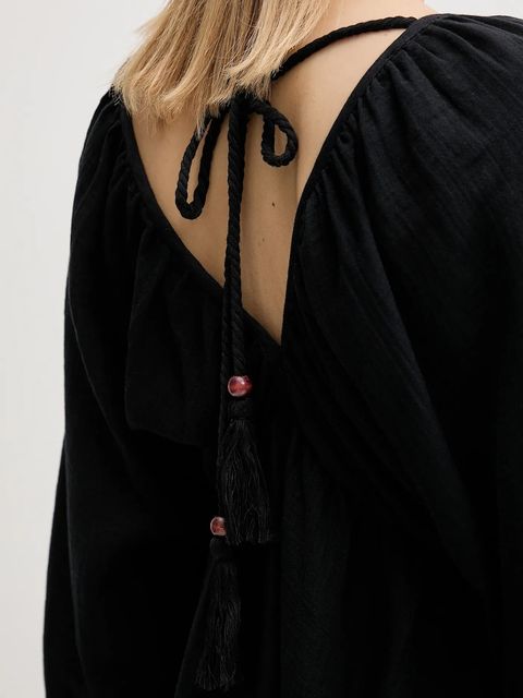 Answear.LAB sukienka bawełniana kolor czarny mini rozkloszowana