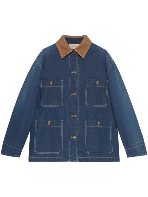 Gucci longline denim jacket - Blue - zdjęcie produktu nr 1