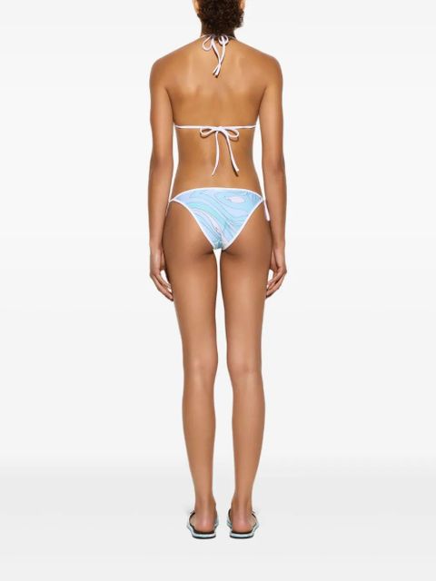 PUCCI marmo-print side-tie bikini bottoms - Blue