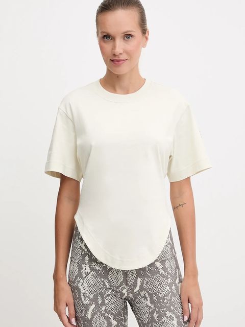 adidas by Stella McCartney t-shirt treningowy damski kolor beżowy JX6775 - zdjęcie produktu nr 1