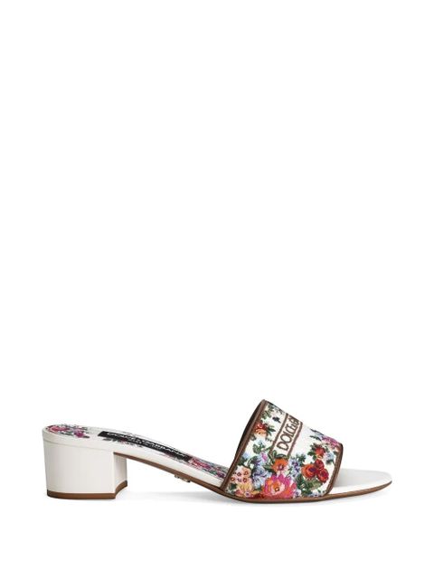 Dolce & Gabbana nappa leather mules with embroidery - White - zdjęcie produktu nr 1