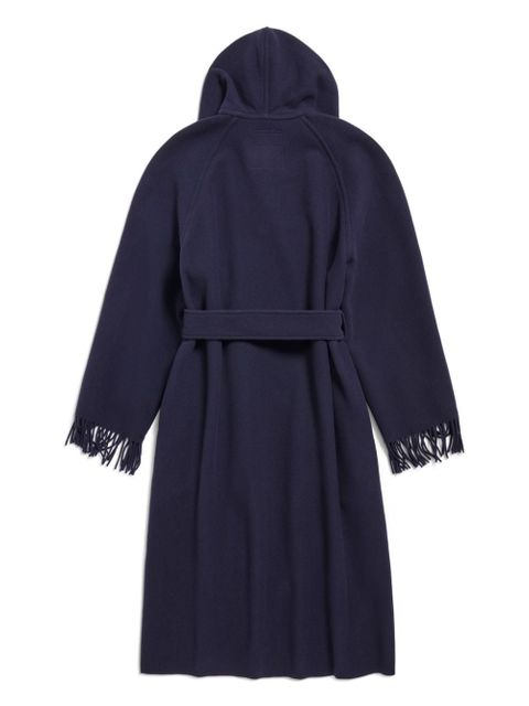 Balenciaga fringed-edge wool coat - Blue - zdjęcie produktu nr 2