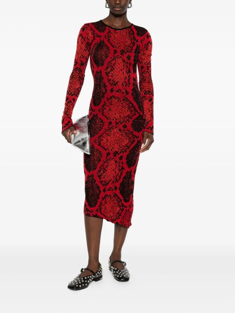 The Attico snakeskin-print midi dress - Red - zdjęcie produktu nr 2