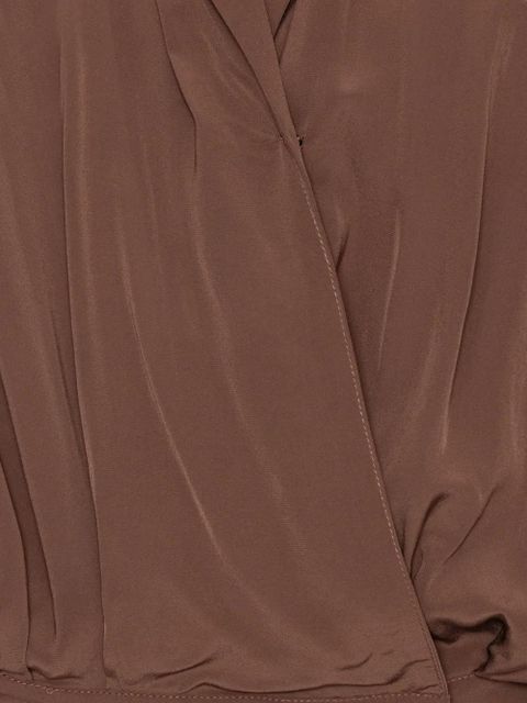 ROTATE BIRGER CHRISTENSEN pleated long-sleeve blouse - Brown