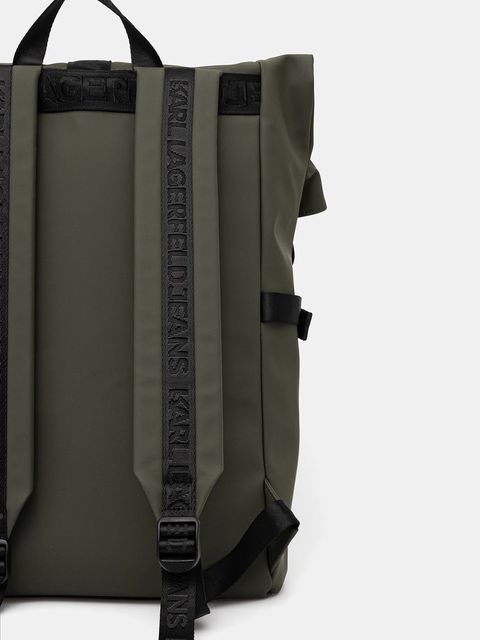 Karl Lagerfeld Jeans plecak kolor zielony duży gładki A3M30246