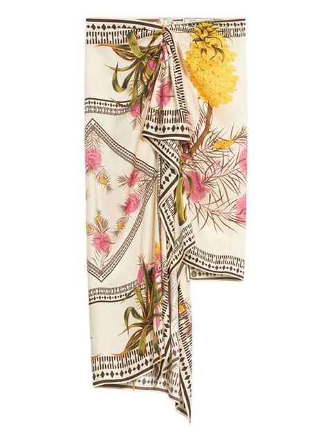 Blumarine asymmetric floral-print skirt - Neutrals - zdjęcie produktu nr 1