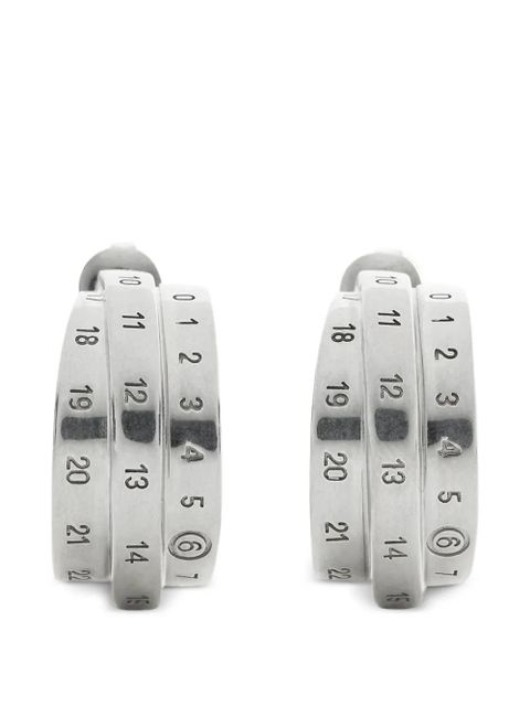 MM6 Maison Margiela Triple Number hoop earrings - Silver