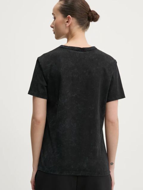 HUGO t-shirt bawełniany damski kolor czarny 50535491