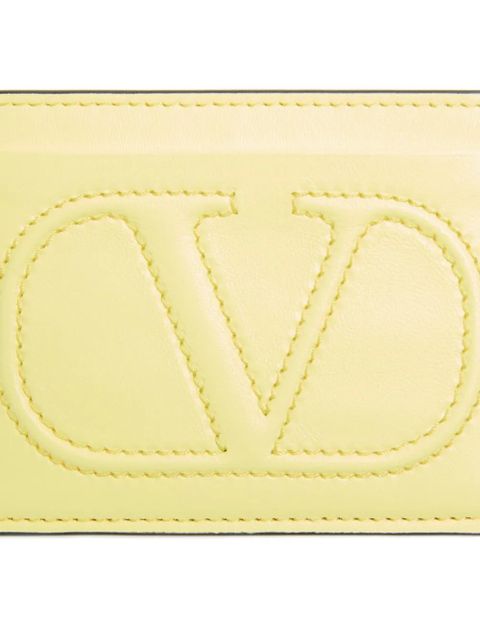 Valentino Garavani VLogo Walk nappa card holder - Yellow