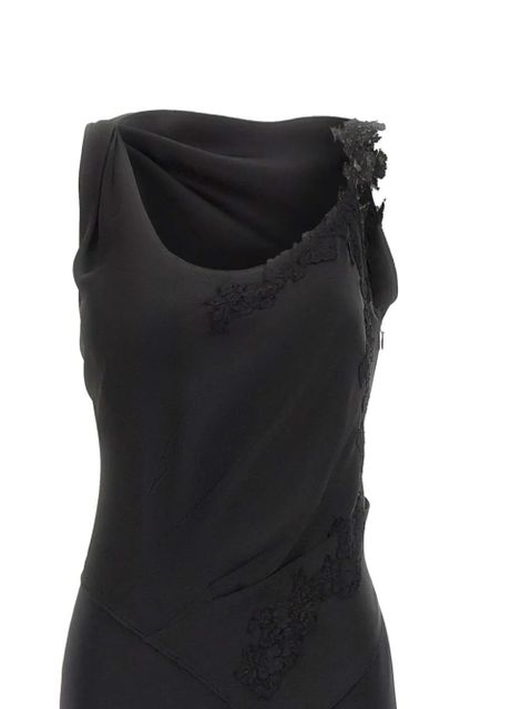 Victoria Beckham lace-detail asymmetric dress - Black