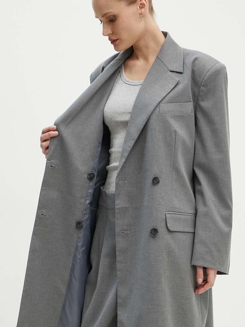 2NDDAY płaszcz 2ND Toretto - Classic Tailori damski kolor szary przejściowy 2244110169