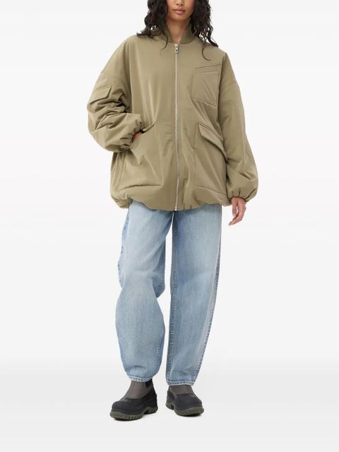 GANNI oversized multiple-pocket bomber jacket - Green - zdjęcie produktu nr 2
