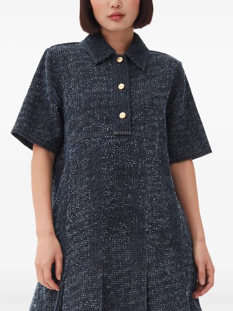 GANNI short-sleeve denim mini dress - Black