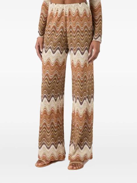 MC2 Saint Barth wave-pattern raschel-knit trousers - Brown