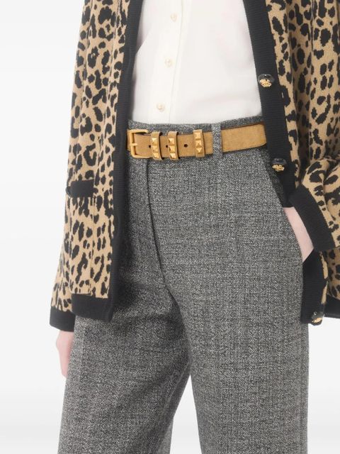 Valentino Garavani Rockstud-embellished suede belt - Neutrals
