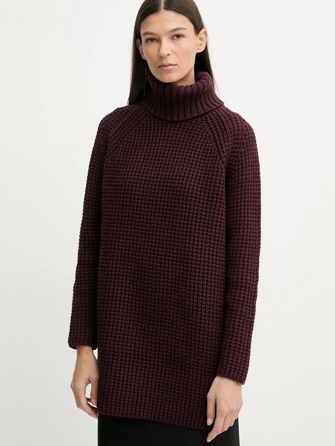 Marc O'Polo sweter damski kolor bordowy ciepły z golfem 5000007659 - zdjęcie produktu nr 1