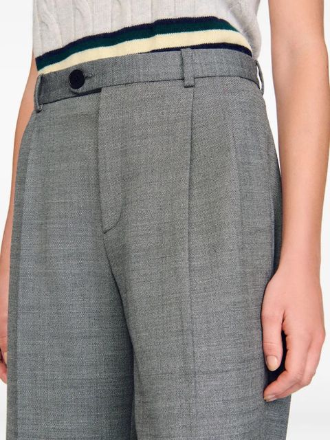 SANDRO pleated wide-leg trousers - Grey